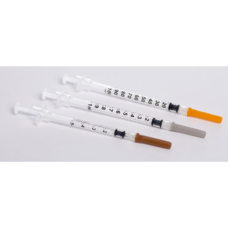 Sol-Care - Syringe with Hypodermic Needle 1 mL 28 Gauge 1/2 Inch Regular Wall Retractable Safety Needle - 100067IM