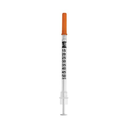Sol-Care - Insulin Syringe with Needle 0.5 mL 30 Gauge 5/16 Inch Regular Wall Retractable Safety Needle - 100089IM