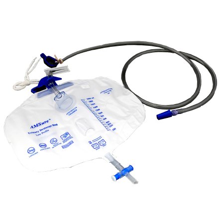 AMSure - Urinary Drain Bag Anti-Reflux Valve Sterile 2000 mL Vinyl - AS32600