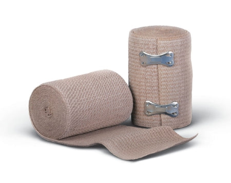 Soft Wrap - Elastic Bandage 3 Inch X 5 Yard Standard Compression Clip Detached Closure Tan NonSterile - Medline - MDS046003