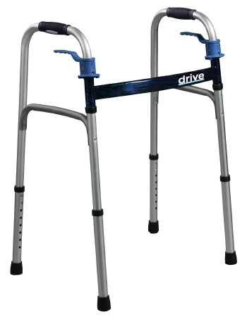 Drive Medical drive Deluxe Dual Release Folding Walker Aluminum Frame 350 lbs. Weight Capacity 32 to 39 Inch Height - 10224-4