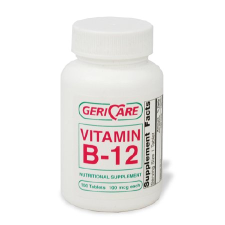 McKesson Geri-Care Vitamin Supplement Vitamin B12 100 mcg Strength Tablet 100 per Bottle - 856-01-GCP