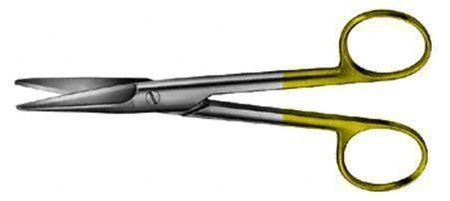 Aesculap DuroTip Dissecting Scissors Mayo 6-3/4 Inch Length Surgical Grade Stainless Steel / Tungsten Carbide NonSterile Finger Ring Handle Curved Blunt/Blunt - BC253R