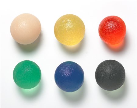CanDo - Exercise Ball Set Tan / Yellow / Red / Green / Blue / Black Standard Size 2X-Light Resistance to X-Heavy Resistance - 10-1496