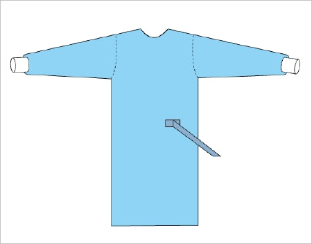 Welmed Century Non-Reinforced Surgical Gown X-Large Unisex AAMI Level 3 NonSterile Blue - 1230-050XL