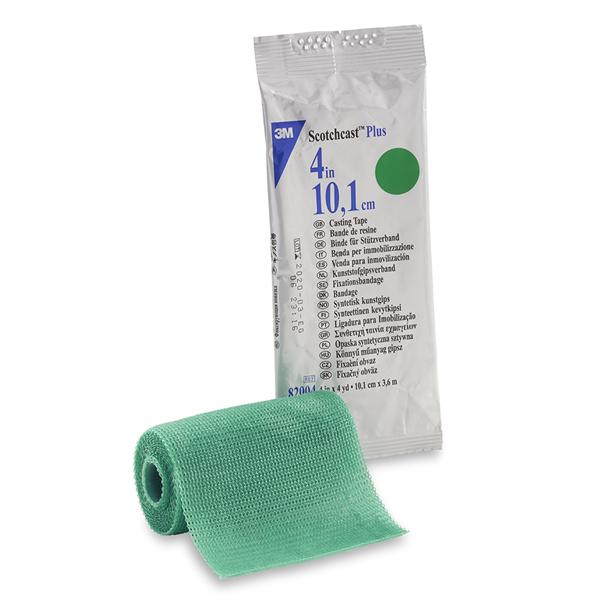 3M Healthcare Tape Scotchcast Plus Fiberglass 4"X4Yd Roll Green 10/Ca - 82004G