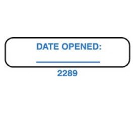 Indeed - Pre-Printed / Write On Label Advisory Label White Paper Date Opened ____ Blue Quality Control Label 3/8 X 1-5/8 Inch - 2289