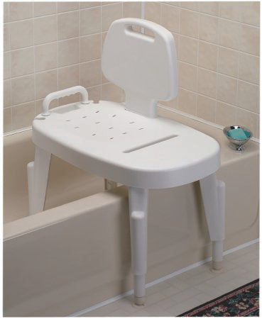 Fabrication Enterprises - Bath Transfer Bench Removable Arm Rail 16 to 21 Inch Seat Height 350 lbs. Weight Capacity - 45-2340