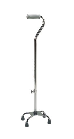 Fabrication Enterprises Fabrication Enterprises Small Base Quad Cane Aluminum 29 to 38 Inch Height Chrome - 43-2040