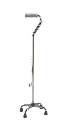 Fabrication Enterprises - Small Base Quad Cane Aluminum 29 to 38 Inch Height Chrome - 43-2040