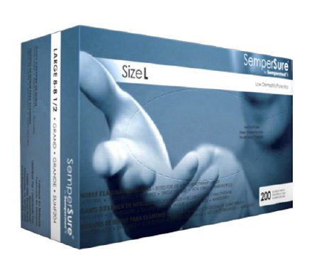SemperSure - Exam Glove Large Sterile Pair Nitrile Standard Cuff Length Textured Fingertips Lavender - Sempermed Usa - NES104