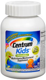 Centrum Kids - Multivitamin Supplement Vitamin D / Vitamin B3 400 IU - 20 mg Strength Tablet 80 per Bottle - 00005423720