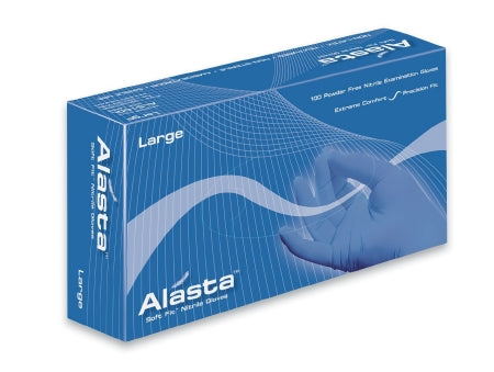 Dash Medical Gloves Alasta Exam Glove Medium NonSterile Nitrile Standard Cuff Length Textured Fingertips Blue Not Chemo Approved - ALS100