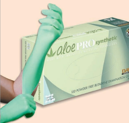 Dash Medical Gloves AloePRO Synthetic Exam Glove X-Large NonSterile Butadiene Standard Cuff Length Fully Textured Green Not Chemo Approved - APS100XL