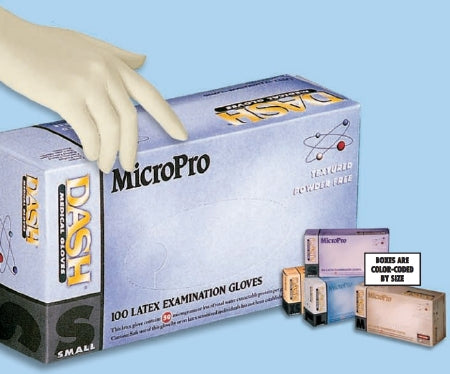 Dash Medical Gloves MicroPro Exam Glove X-Large NonSterile Latex Standard Cuff Length Fully Textured Natural Not Chemo Approved - TPF100XL
