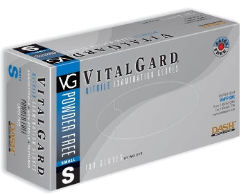 Dash Medical Gloves VitalGard Exam Glove Large NonSterile Nitrile Standard Cuff Length Fully Textured Blue Not Chemo Approved - VNPF100L