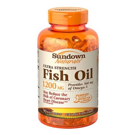 Sundown Naturals - Omega 3 Supplement Fish Oil 1200 mg Strength Softgel 90 per Bottle - 03076816888