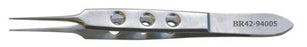 BR Surgical BR Surgical Tissue Forceps Bishop-Harmon 3-1/2 Inch Surgical Grade Stainless Steel NonSterile NonLocking Fenestrated Thumb Handle Straight 0.5 mm Serrated Tips - BR42-94005