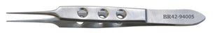 BR Surgical BR Surgical Tissue Forceps Bishop-Harmon 3-1/2 Inch Surgical Grade Stainless Steel NonSterile NonLocking Fenestrated Thumb Handle Straight 0.8 mm Tips w/1 X 2 Teeth - BR42-94208