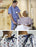 Hospitex / Encompass Group - Patient Exam Gown One Size Fits Most Blue / Mauve Pacifica Print Reusable - 45251-MPC