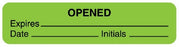United Ad Label Spee-D-Date Pre-Printed Label Communication Fill In OPENED Expires_________Date_____Initials_____ Fluorescent Green 3/8 X 1-5/8 Inch - ULFP186