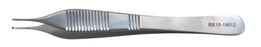 BR Surgical - Dissecting Forceps Adson 4-1/2 Inch Length Stainless Steel Sterile NonLocking Thumb Handle Straight Serrated Tips - Scientific Device Lab - 900