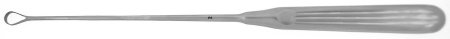 BR Surgical - Uterine Curette Sims 11 Inch Length Hollow Handle with Grooves Size 0 Tip Sharp Teardrop Loop Tip - BR70-71506