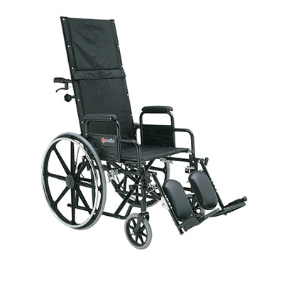 Merits Health Products Reclining Wheelchair Desk Length Arm Removable Arm Style Composite Mag Wheel Black Upholstery 16 Inch Seat Width 250 Lbs. Weight Capacity - N700NMDFMU