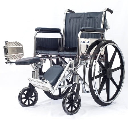 Dukal Duro-Trac Bariatric Wheelchair Desk Length Arm Padded, Removable Arm Style Mag Wheel Black 22 Inch Seat Width 500 lbs. Weight Capacity - WCDE2211P