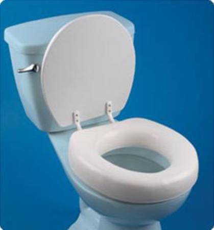 Patterson Medical Supply Raised Toilet Seat 2-1/2 Inch Height White 250 lbs. Weight Capacity - 567057