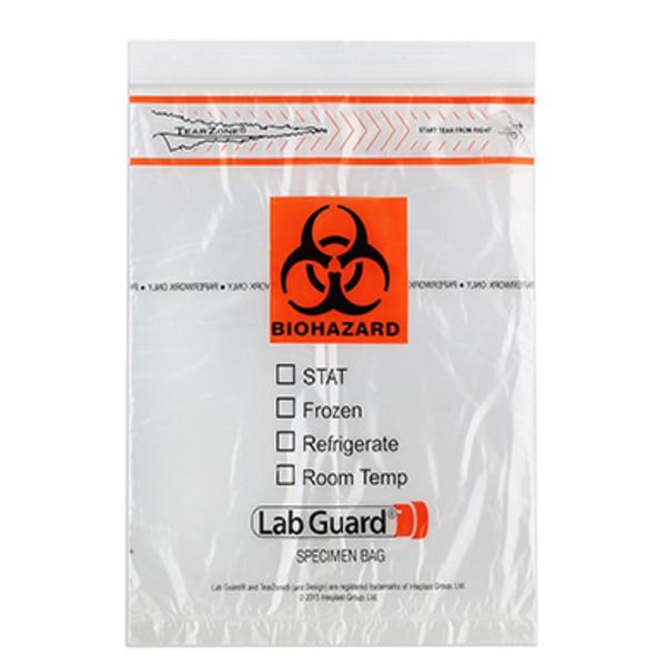 Medegen Medical Products, Specimen Transport Bag Clr/Blk/Rng Zip/ Flap Closure W/ Pch/ Fltpk 1000/Ca - 4915.ORG