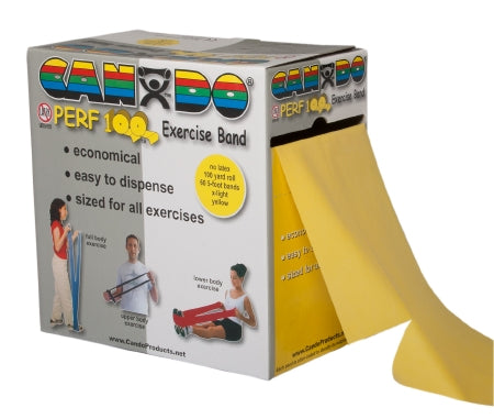 CanDo Perf 100 - Exercise Resistance Band Yellow 5 Inch X 100 Yard X-Light Resistance - 10-5691