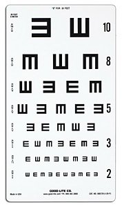 Good-Lite Linear-spaced Distance Vision Chart 20 Foot - 800729
