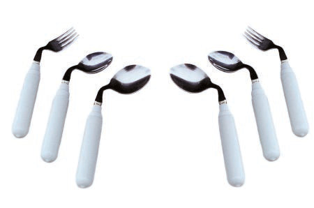 Comfort Grip - Fork Left Handed White Vinyl-Coated - 61-0046L