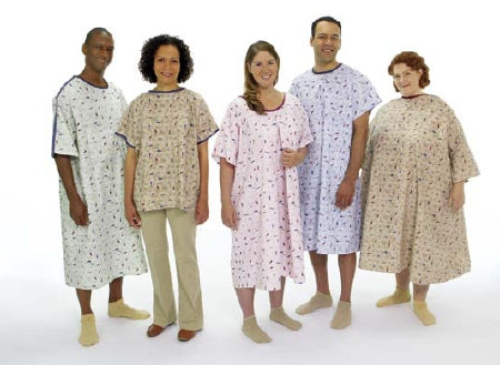 Hospitex / Encompass Group Monet Patient Exam Gown One Size Fits Most Adult Heather - 45257-MNH