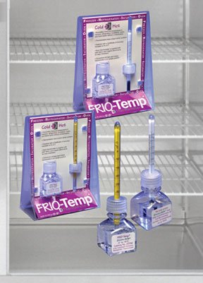 FRIO-Temp - Liquid-in-Glass Verification Thermometer Celsius -90° to +20°C Partial Immersion Door / Wall Mount Does Not Require Power - S97432