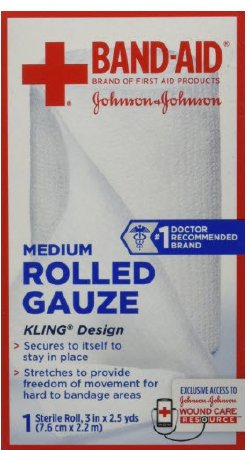 Band-Aid - Conforming Bandage Polyester / Rayon 3 Inch X 2-1/2 Yard Roll Shape Sterile - 10381371161383