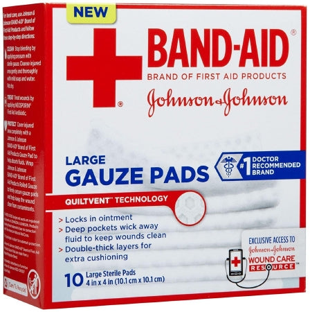 Johnson & Johnson Consumer Band-Aid Gauze Sponge Gauze 4 X 4 Inch Square Sterile - 381371165711