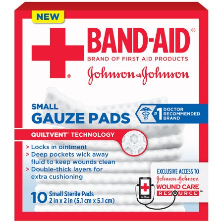 Johnson & Johnson Consumer Band-Aid Gauze Sponge Gauze 2 X 2 Inch Square Sterile - 381371165698