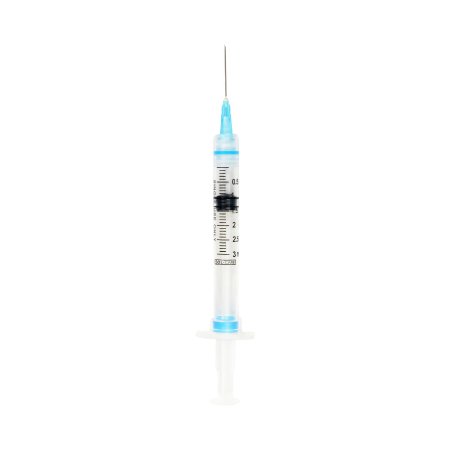 Sol-Care - Syringe with Hypodermic Needle 3 mL 23 Gauge 1 Inch Regular Wall Retractable Safety Needle - 100077IM