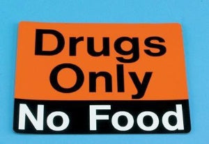 Health Care Logistics Indeed Pre-Printed Label Auxiliary Label Drugs Only No Food Orange 3 X 3-5/8 Inch - 2381-01
