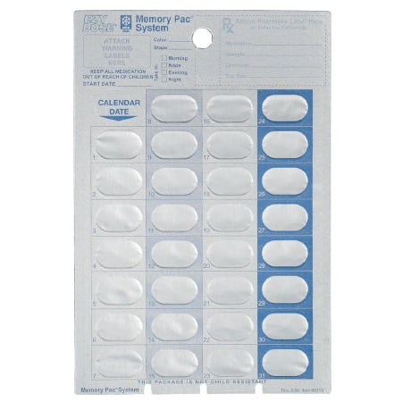 Apothecary Products CARD, MEMORY PAC MEDICINE 31 DAY (500/CS) D/S - 90703