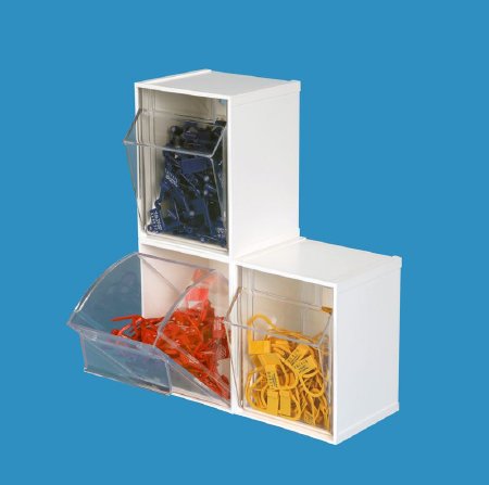 Health Care Logistics Single Compartment Tilter Storage Bin Unit White Plastic 4-3/4 X 5-1/4 X 6-1/4 Inch - 1226W