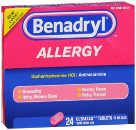 Johnson & Johnson Consumer Benadryl Allergy Relief 25 mg Strength Tablet 24 per Box - 10312547170311
