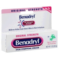 J & J Sales Benadryl Itch Relief 2% - 0.1% Strength Cream 1 oz. Tube - 501320101