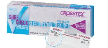 SPS Medical Supply Sure-Check Sterilization Pouch EO Gas / Steam 5-1/4 X 10 Inch Transparent Self Seal Film - SCM2