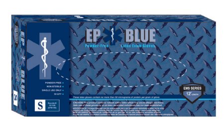 DermAssist EP Blue - Exam Glove Small NonSterile Latex Extended Cuff Length Fully Textured Blue Chemo Tested - 181100