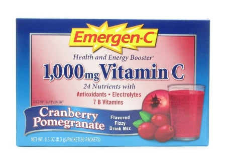 Glaxo Smith Kline Oral Supplement Emergen-C Health And Energy Booster Cranberry Pomegranate Flavor Powder 0.3 Oz. Container Individual Packet - 7631430193