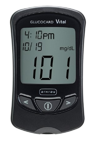 Glucocard Vital - Blood Glucose Meter 7 Second Results Stores Up To 250 Results , 14 and 30 Day Averaging Auto Coding - 761100