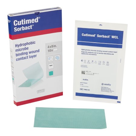 Cutimed Sorbact WCL - Antimicrobial Wound Contact Layer Dressing 4 X 8 Inch 10 Count Sterile - 7266203